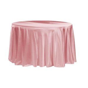 Dusty Rose Mauve Satin 120 Inch Round Tablecloth Wedding Dining Linen Decor New